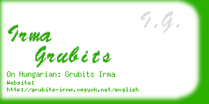 irma grubits business card